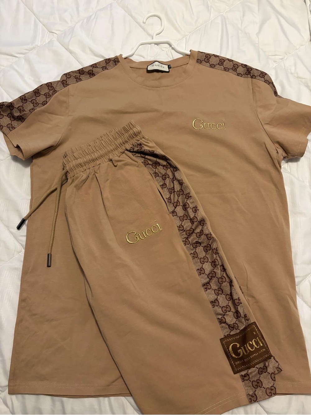 Gucci Beige/Tan Logo Track Set size 3xl fits XL
